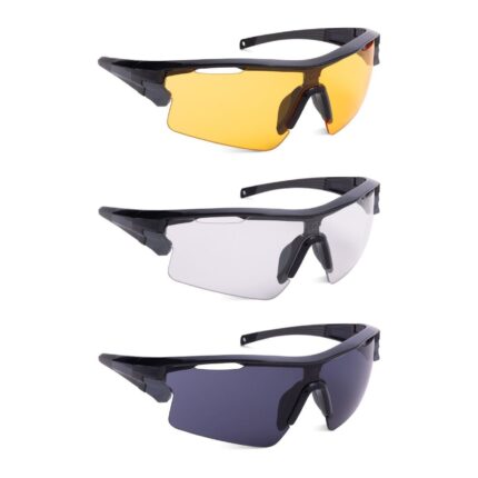 ΓΥΑΛΙΑ ΗΛΙΟΥ Sector Multi-Lens Sunglasses,Clear/Smoke/Yellow SU001 OXFORD